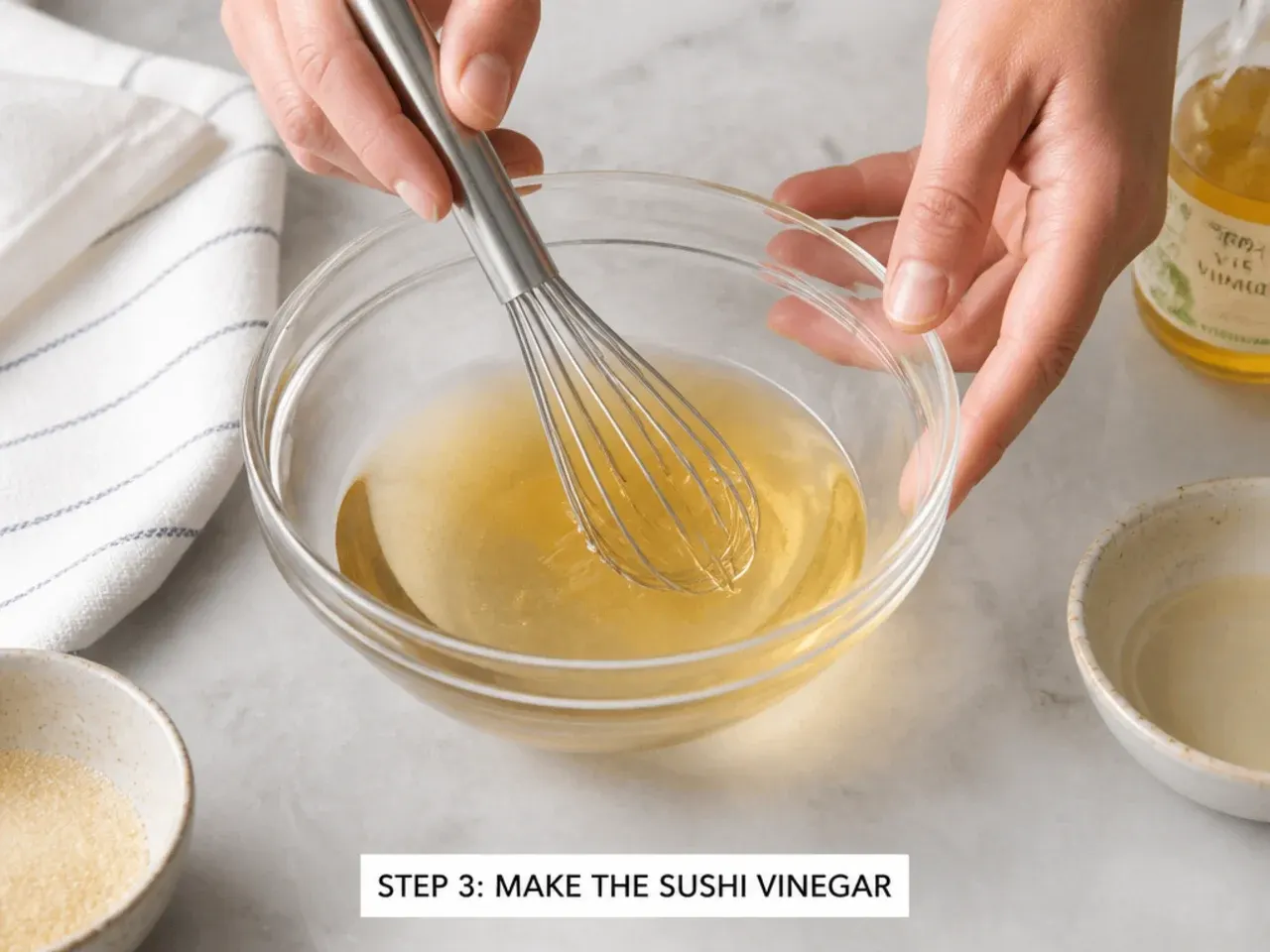 vegan sushi bowl — step 3: make the sushi vinegar