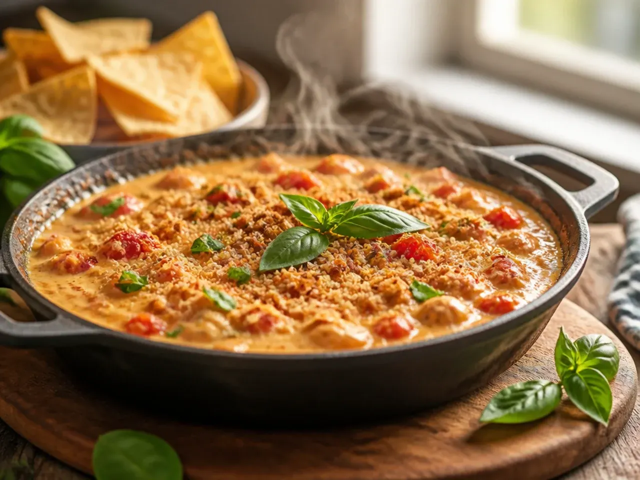 Bowl of velveeta rotel dip being stirred with a spoon after a microwave burst