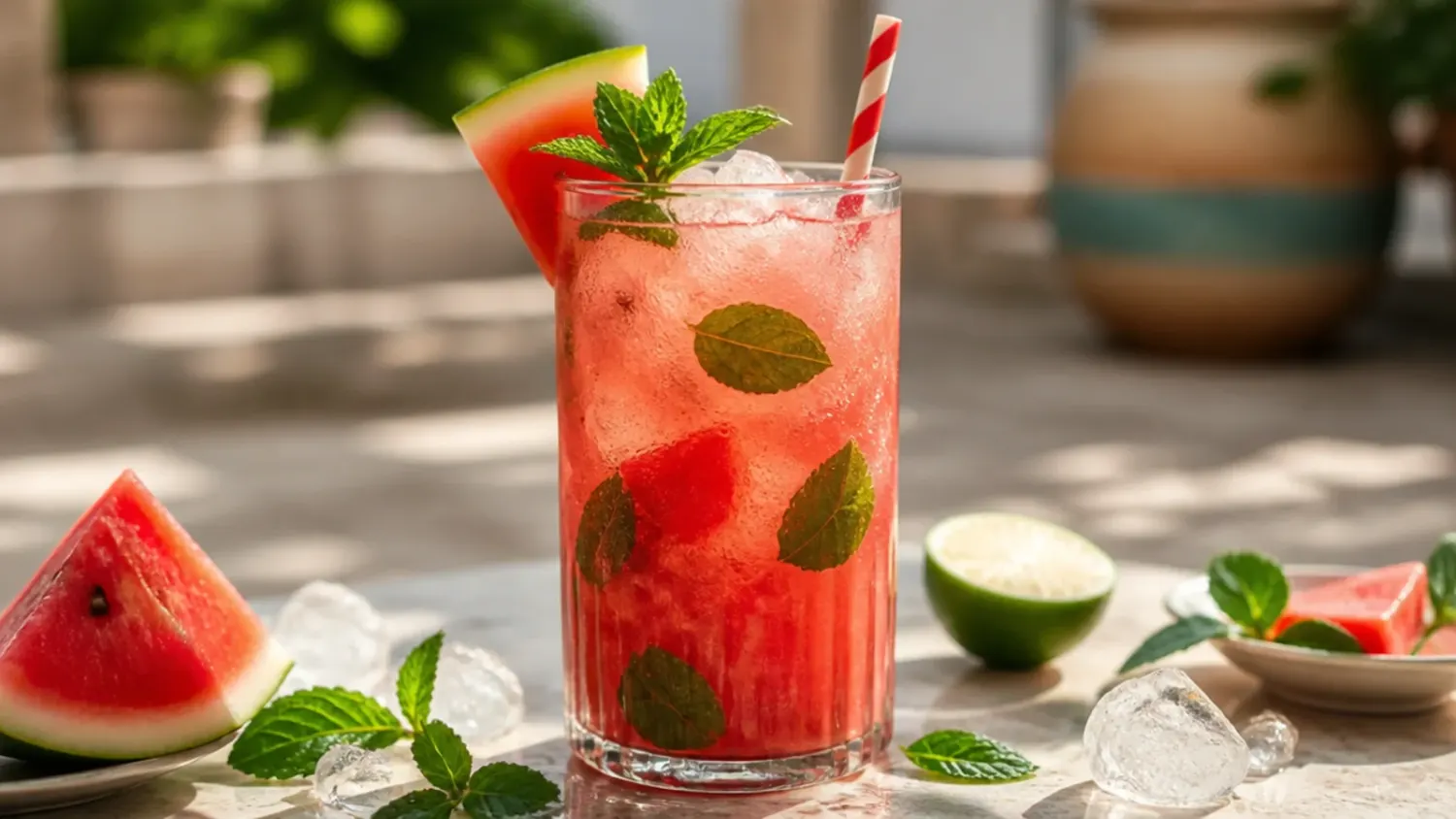 A colourful lineup of virgin drinks non alcoholic in various glasses garnished with mint, citrus and cherries on a bar counter