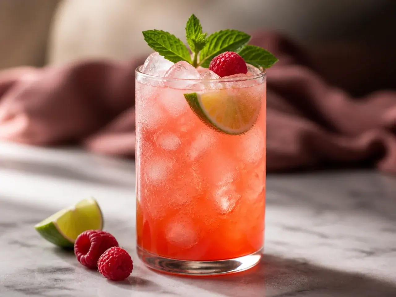 Overhead shot of several virgin drinks non alcoholic arranged on a wooden bar tray