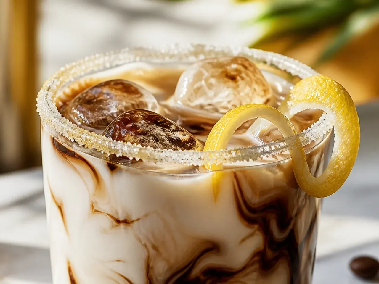 Creamy virgin White Russian with a distinct cream layer on top