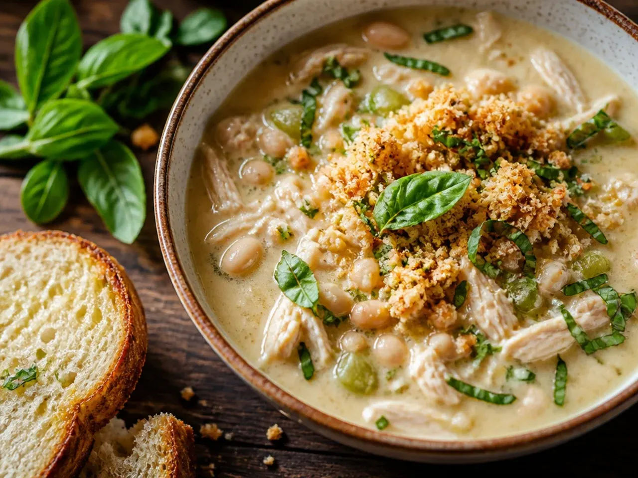 Simple five-ingredient white chicken chili in an Instant Pot insert
