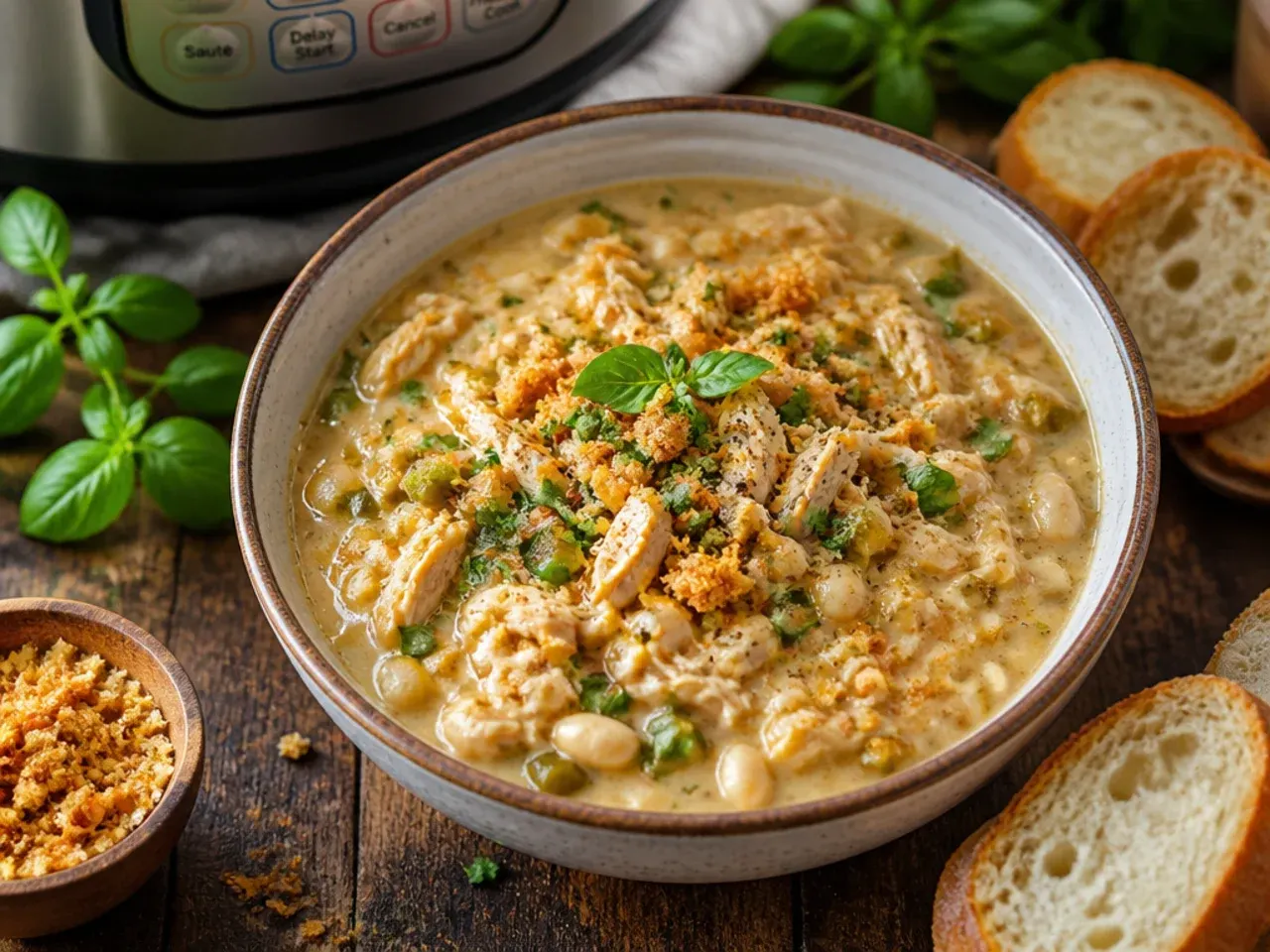 Best-ever slow-simmered white chicken chili with a deep, rich sauce