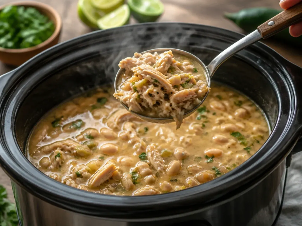 white chicken chili slow cooker recipe step 7