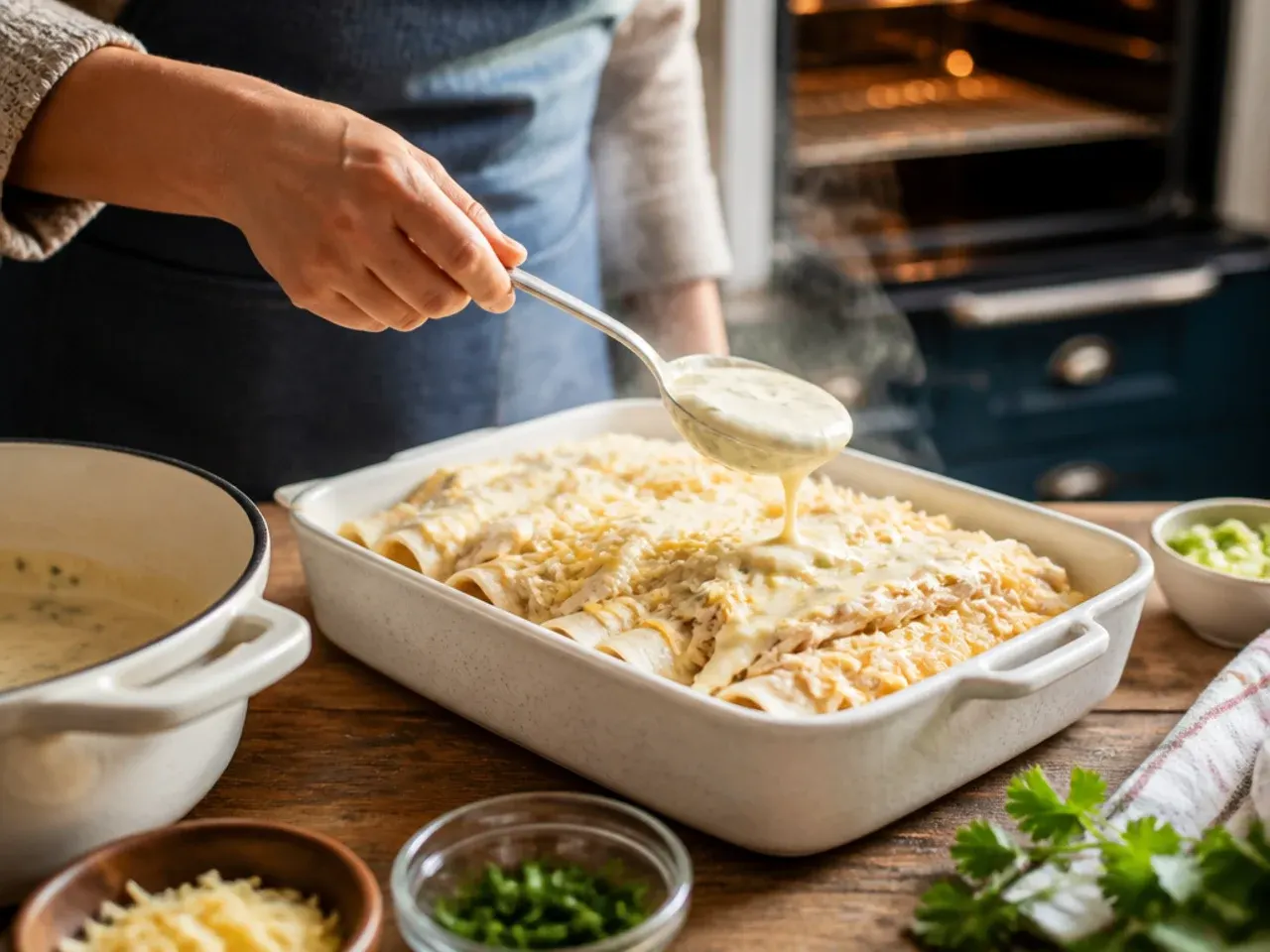 white chicken enchilada casserole recipe step 1