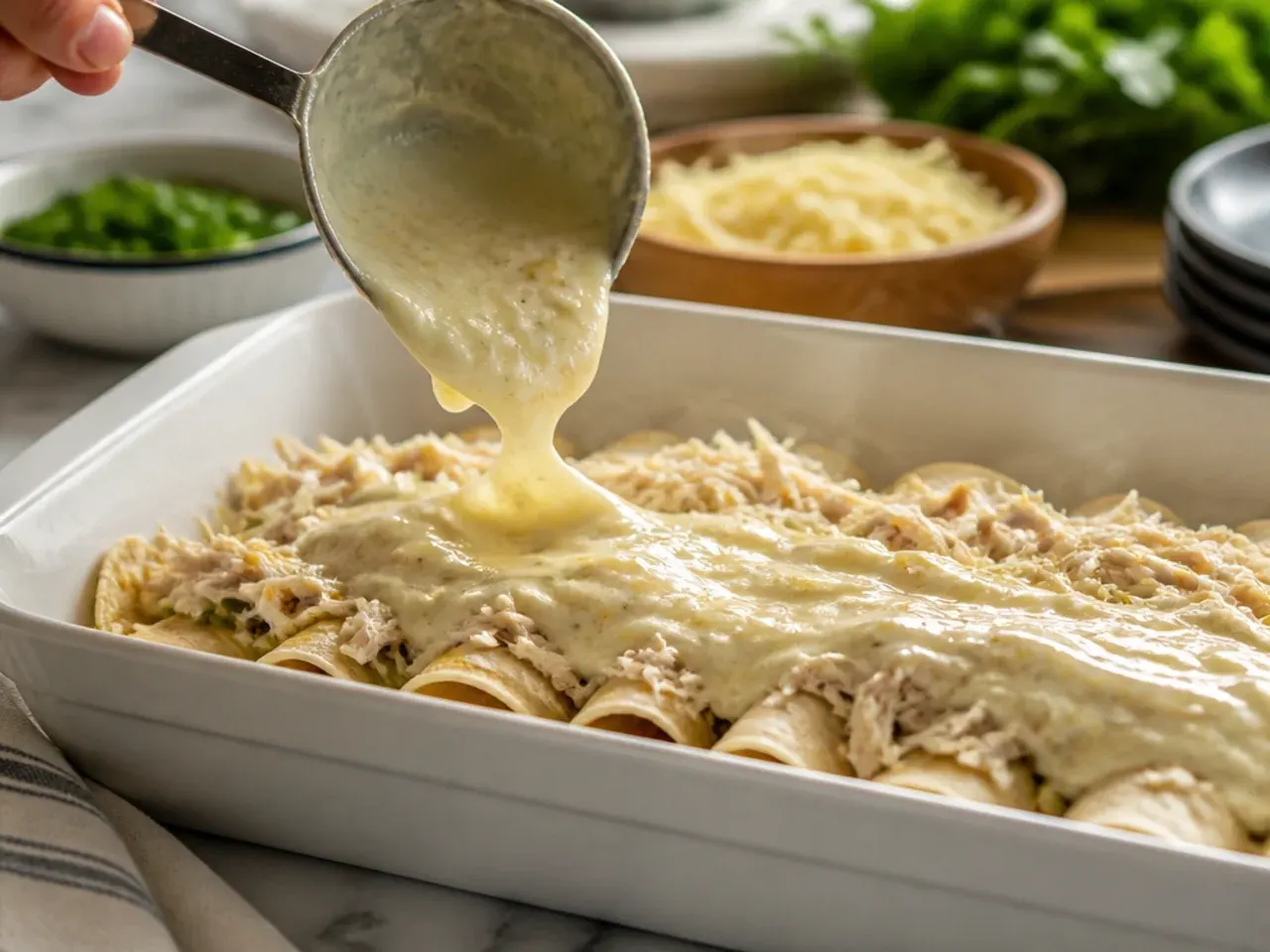 white chicken enchilada casserole recipe step 3