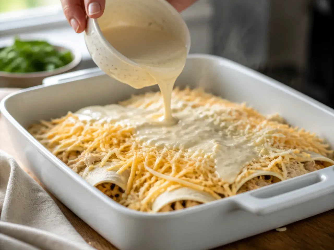 white chicken enchilada casserole recipe step 5
