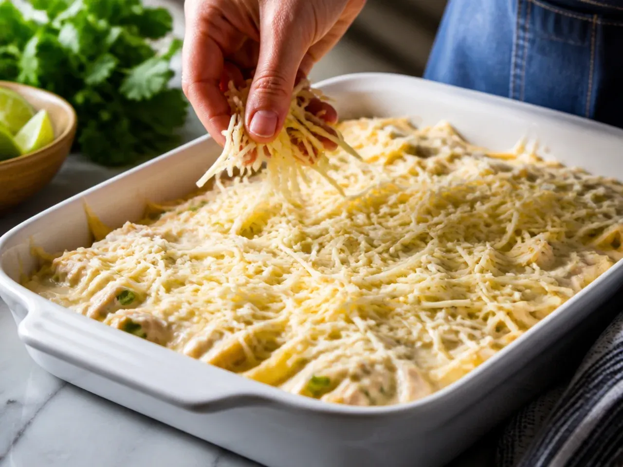 white chicken enchilada casserole recipe step 6
