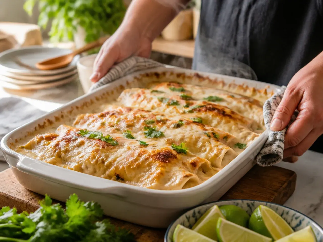 white chicken enchilada casserole recipe step 7