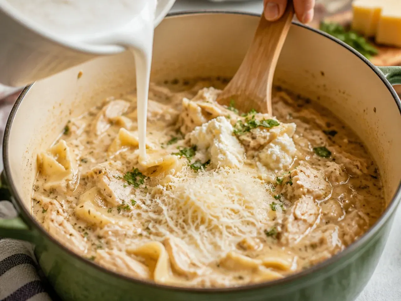white chicken lasagna soup recipe step 5