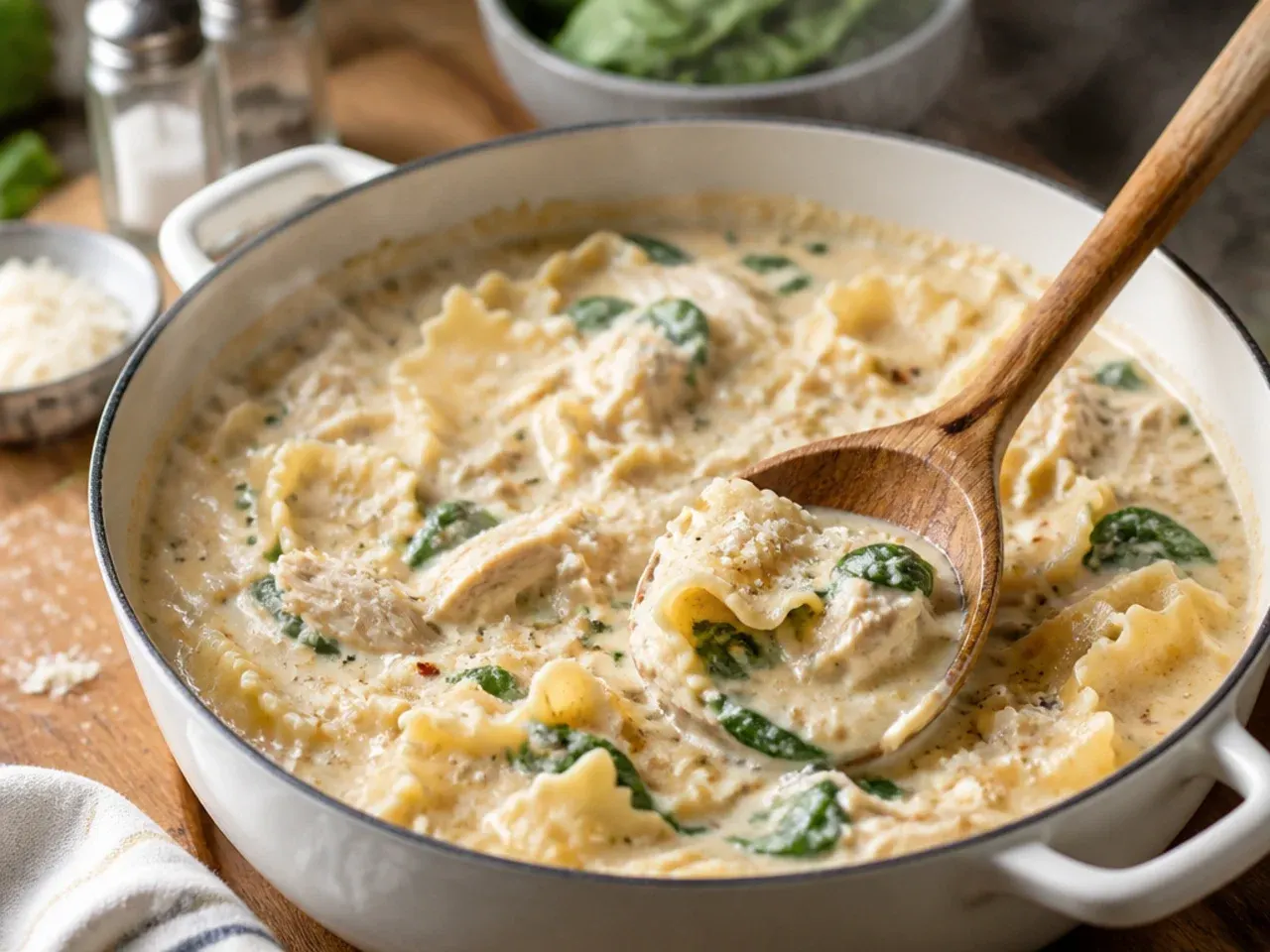 white chicken lasagna soup recipe step 7