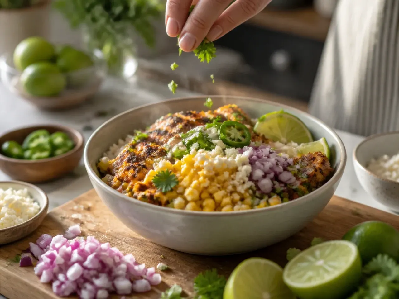 ww street corn chicken rice bowl recipe step 6