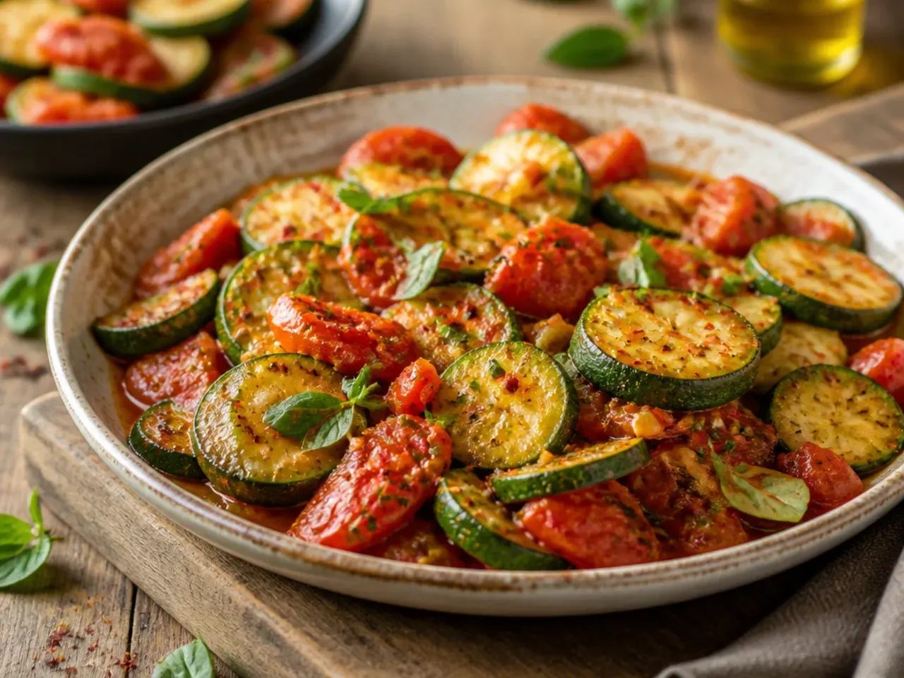 One-pan zucchini and tomato weeknight skillet with fresh thyme