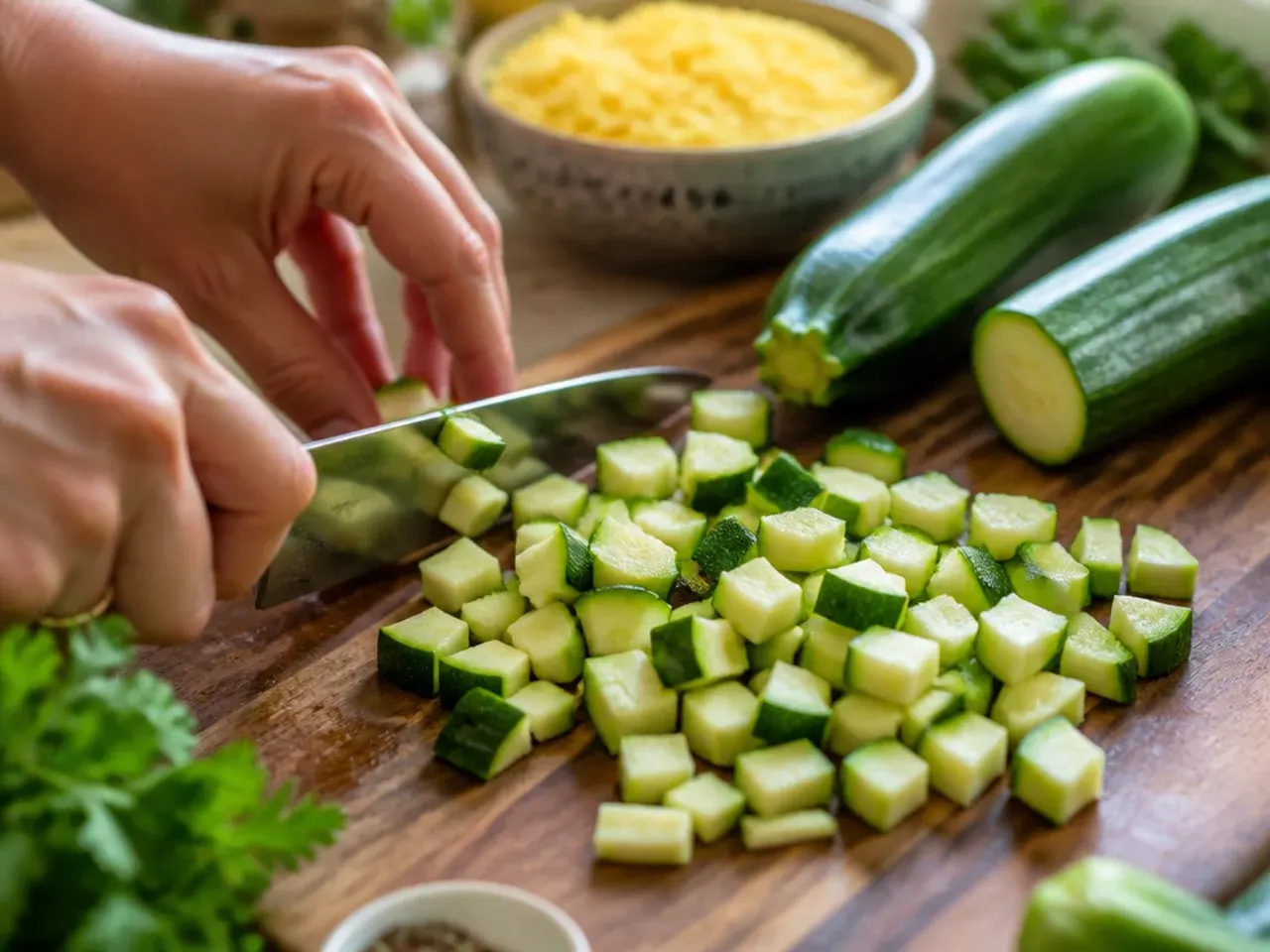zucchini cornbread casserole recipe step 1