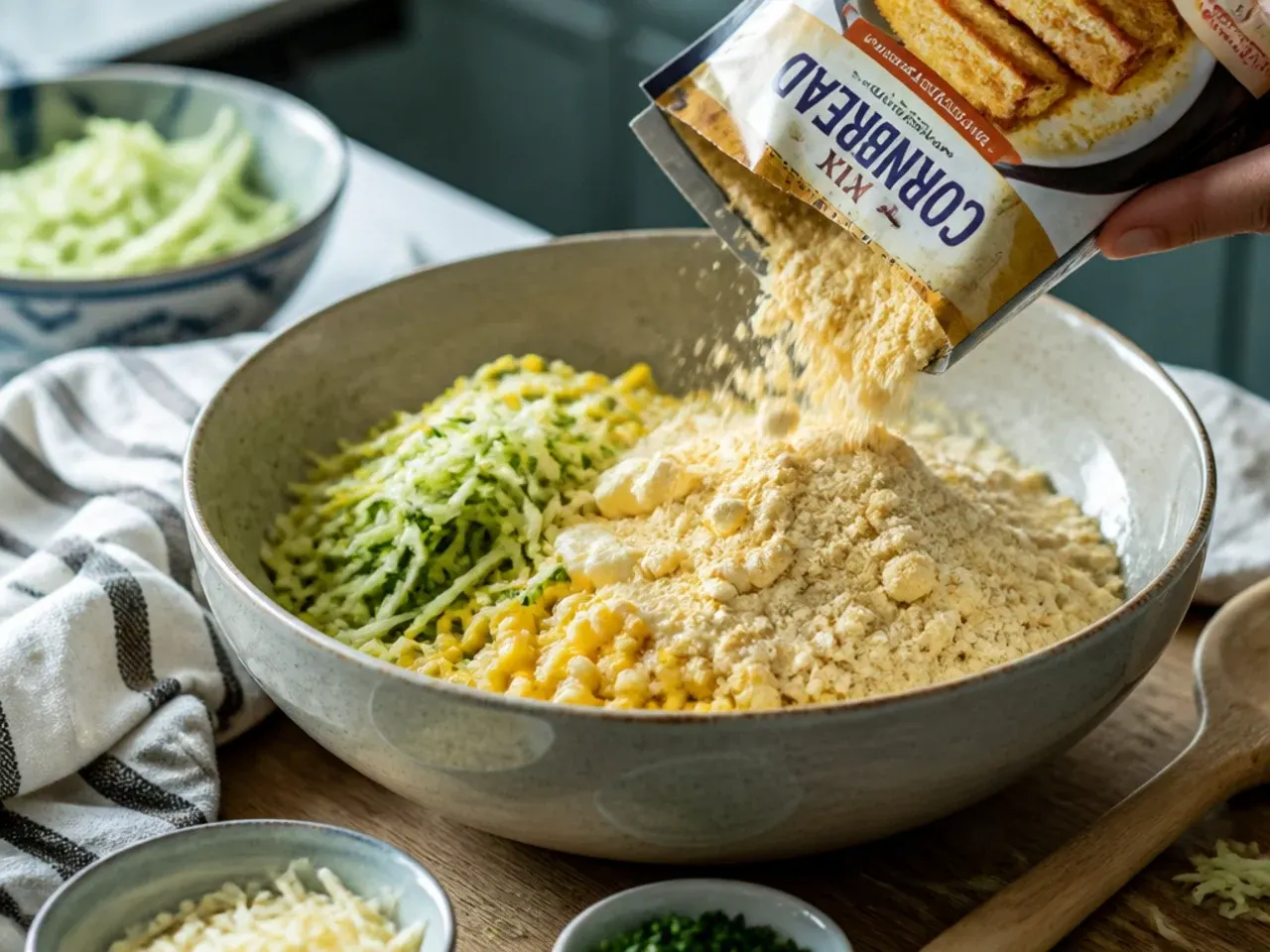 zucchini cornbread casserole recipe step 4