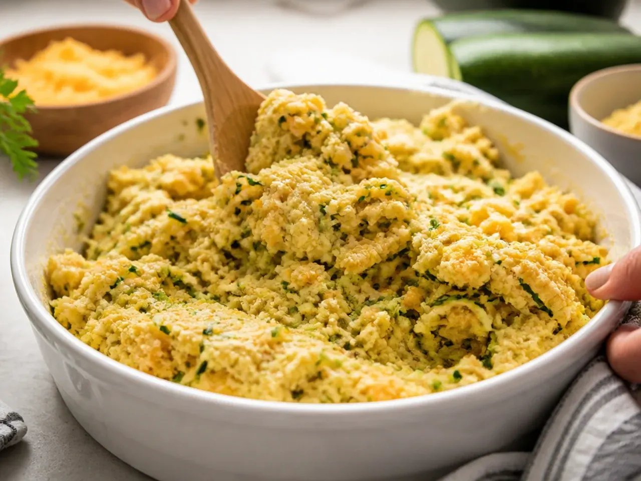 zucchini cornbread casserole recipe step 5