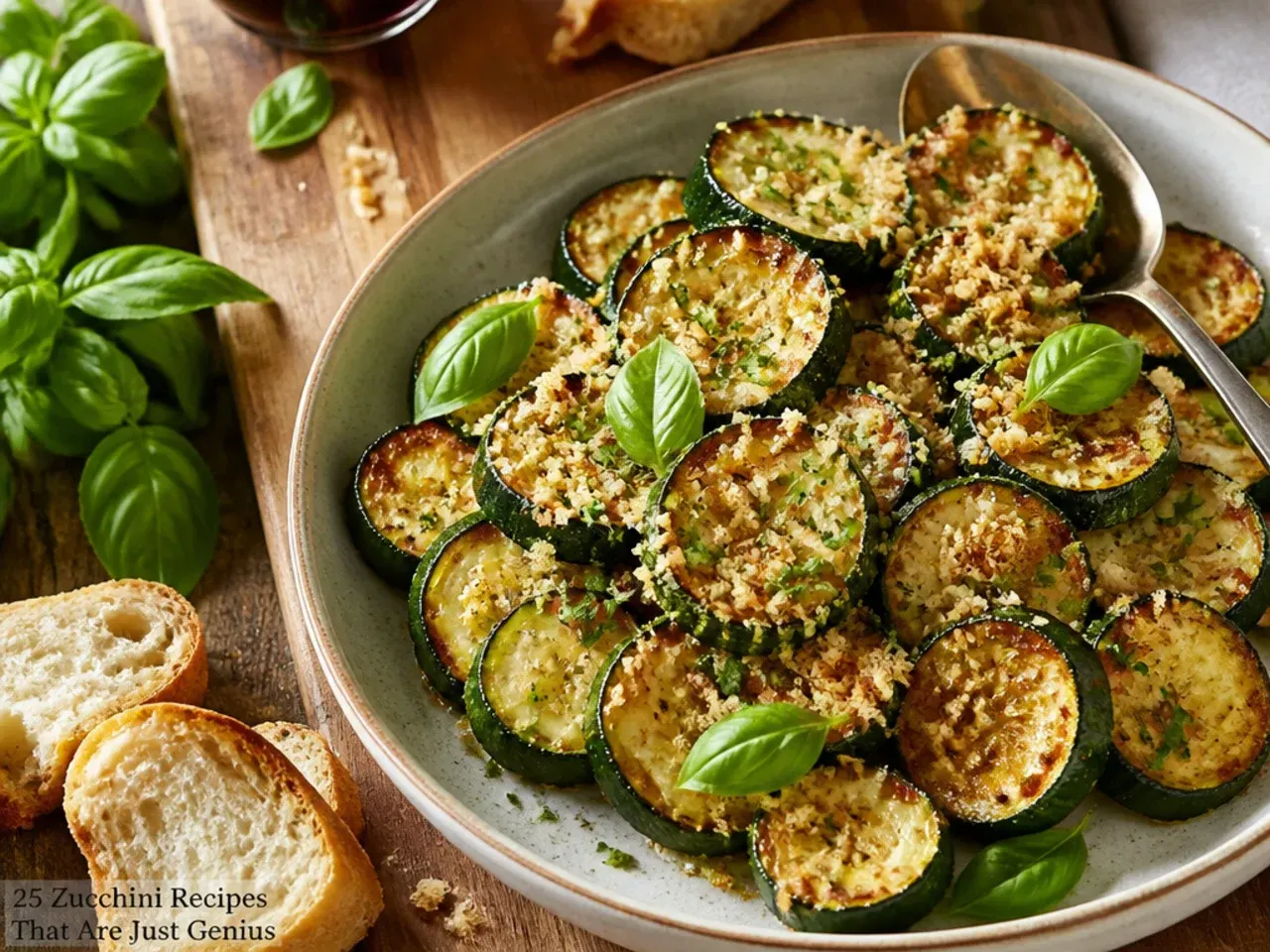 Roasted zucchini spears with caramelised edges on a baking tray