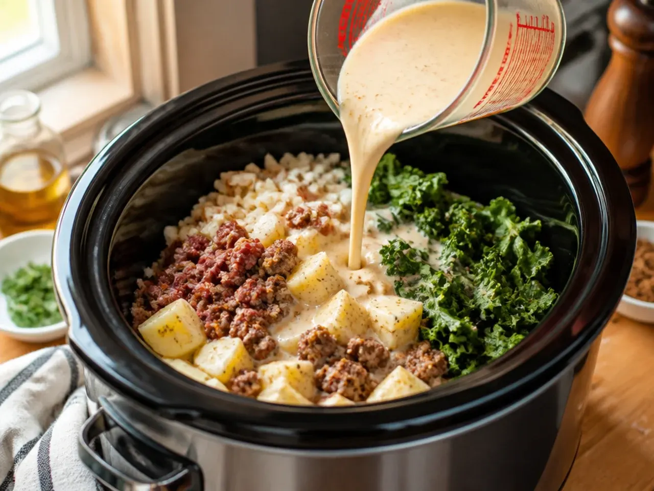 zuppa toscana soup crockpot recipe step 3