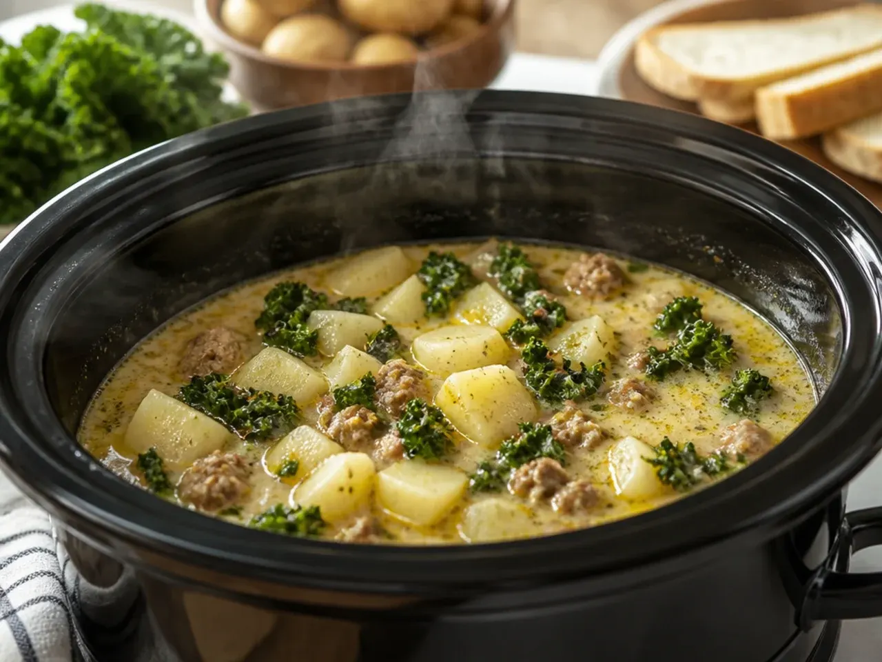 zuppa toscana soup crockpot recipe step 4